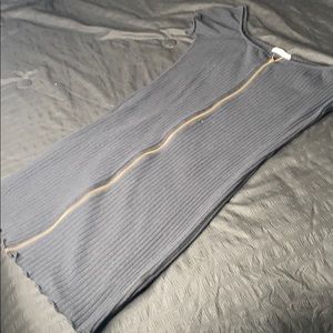 A black zipper dress